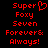 Red pixelated text on black background with heart symbol replacing 'o' in 'Super', repeated twice side-by-side.