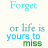 Animated contact sheet of 25 frames showing a text-based icon with changing colors and small yellow stars, displaying the phrase "Forget regret or life is yours to miss" in various color schemes.