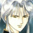 Pixelated anime-style portrait of a person with light-colored hair, closed eyes, and a neutral expression against a blurred background.