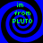 Four identical blue and black spiral patterns with green text reading 'im from PLUTO' arranged in a on a black background