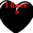 Four black heart shapes with red text on white background; top-left reads "I have a", top-right "BLACK HEART", bottom-left "i am DEAD".