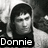 Black-and-white image of a person in hooded clothing with text labels 'Donnie' and 'Darko' over different sections.