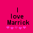 A bright pink background displays the text 'I love Marrick' with five pink stars below, where the star positions shift between frames.
