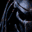 A contact sheet of 19 animated frames from a Predator-themed AIM buddy icon showing the alien's head and chest with red glowing eyes, changing facial expressions, and text overlays like "WE LOSE" and "WHOMEVER WINS..." on a black background.
