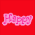 Red background with pink text reading 'Happy Valentine's Day!' and date '2-14-09' alongside two overlapping pink hearts.