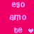 Pixelated pink text and heart symbols on a solid magenta background, arranged in two vertical with alternating text and hearts