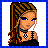 Pixel art buddy icon featuring a female character with braided hair and blue eyes on the left, next to text reading "Murph" in quotation marks on a light blue background.