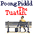 Animated contact sheet of a pixelated character sitting on a bench with text variations, showing six frames in 3x2 grid layout.