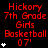 Red text on black background displays 'Hickory 7th Grade Girls Basketball 07' with white star icons, some frames showing additional stars.