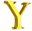 Six golden 'Y' letters arranged in two on a white background, each with subtle animation effects