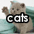 six pixelated images showing cats and kittens with overlaid text reading 'cats are cute' in bold black-and-white lettering