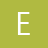A white capital letter E centered on a solid olive-green background with no additional elements.