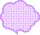 Four purple speech bubbles with patterns on gray background, displaying sequential text: N, NE, NEW