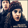 Four- shows characters with text 'DO NOT MESS WITH US' across bottom ; character expressions and positions shift between