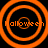 Four orange concentric circles with 'Halloween' text inside each, arranged in a on black background