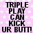 Pixelated text repeats across a pink starry background with one gray rectangle at bottom right.