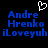 Pixelated blue text on black background with white heart symbol above, showing two identical side-by-side text blocks.