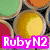 Animated icon with four distinct sections: top-left shows colored circles, top-right displays 'Fab' text with colorful wings, bottom-left features a pink heart with '77' symbols, bottom-right is empty gray space.