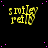 Yellow pixelated text 's rotley reit' on black background with scattered pink dots, one gray rectangle in bottom-right corner.