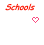 Animated sequence of 'Schools Out For Summer' text with changing heart icons and color variations