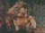 Animated contact sheet showing five sequential frames of a pixelated Bruce Lee character performing martial arts movements against a dark background with green and brown tones.