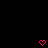 Two pink pixelated heart shapes on a black background, each with an open top and bottom.