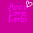 Pixelated text 'Add Love' with heart symbols on a solid magenta background, featuring one white heart symbol above the text.