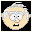 Pixelated cartoon head with light skin, white hair, and glasses; mouth alternates between open and closed expressions across frames.