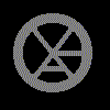 A circular icon with a stylized X and triangle symbol inside, transitioning through various grayscale states from full circle to partial segments.