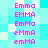 Pixelated text 'Emma' in varying case styles appears on a cyan and white pixel background