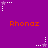 Purple background with repeated orange 'Rhonaz' text and alternating white/purple star icons in a pattern