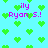 Pixelated cyan background with green heart shapes and purple text reading 'ily Ryan S.!' scattered across the image.