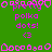 Green background with pink pixelated text and symbols, including "polka dots!" and a smiley face, arranged in a -like pattern with repeated elements