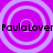 Purple background with four light purple concentric circles arranged in a , overlaid with repeated black text reading "Paula Lover" across the top and bottom