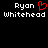 Pixelated text displays 'Ryan Whitehead' with a red heart symbol replacing the letter O in Ryan on the left side of the image.
