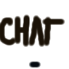 Four display the word CHAT in bold brown letters with a red horizontal bar and small dark dots, showing animation changes across frames
