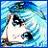 A 48x48 pixel buddy icon featuring a stylized anime character with blue hair and black eyes on the left, paired with "Anime IM" text in white pixelated font on a black background to the right.