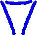 Four blue pixelated shapes on gray background: top-left inverted triangle, top-right Y-shape with horizontal bar, bottom-left A-shape with crossbar, bottom-right A-shape with angled arms.