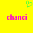 Yellow background with green pixelated heart above two pink 'chanci' text blocks.