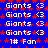 Blue background with red star patterns and repeated white text reading 'Giants' with a heart symbol and '1# Fan' in a