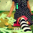 A pixelated image of a person in motion with green text reading 'i love you' across four