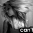 Black-and-white image of a person with long hair covering their face, overlaid text reads "can't touch this" with heart emoji.