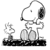 Pixelated grayscale image of two cartoon characters, one large and one small, standing side-by-side on a dark base.