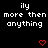 Black background with white pixelated text reading 'ily more then anything' and two red pixelated hearts below.