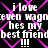 Black background with pink diamond-shaped patterns and repeated white text reading "i love seven wagneres my best friend!!!" in a pixelated font.