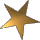 Five golden stars with gradient shading on a light gray background, arranged in two