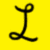 Black stylized letter L on yellow background with one gray , showing three variations of the L's curvature and stroke thickness