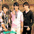 Four distinct pixelated portraits of young men in various poses and clothing, arranged in a with cyan borders between