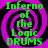 Four identical display green text "Inferno of the Logic DRUMS" over a purple and black spiral background with pixelated rendering