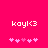 Pixelated text 'koyl<3' in white on bright pink background with five pink asterisks below, two versions showing slight animation changes.